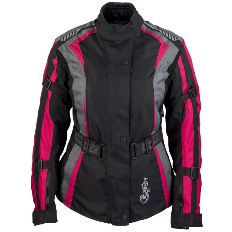 Moteriška moto striukė Roleff Estretta black-pink-grey