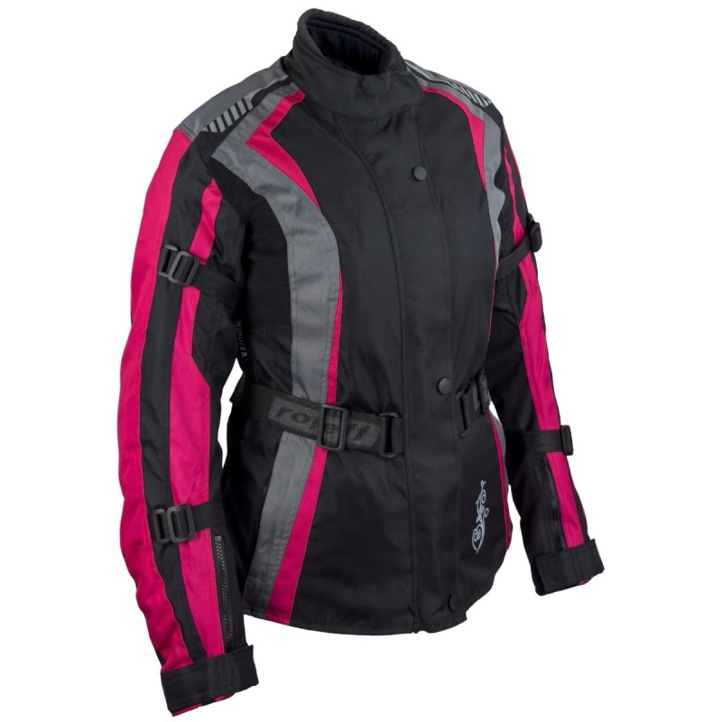 Moteriška moto striukė Roleff Estretta black-pink-grey