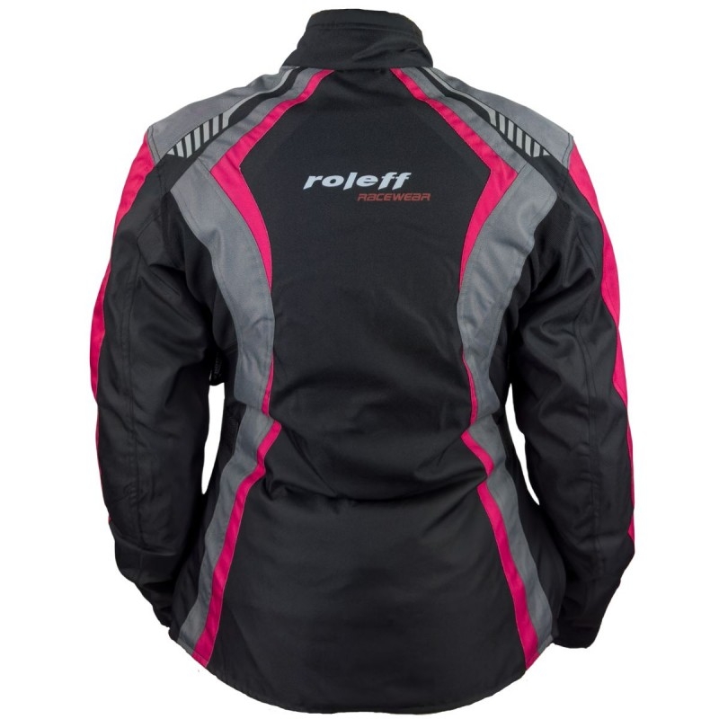 Moteriška moto striukė Roleff Estretta black-pink-grey