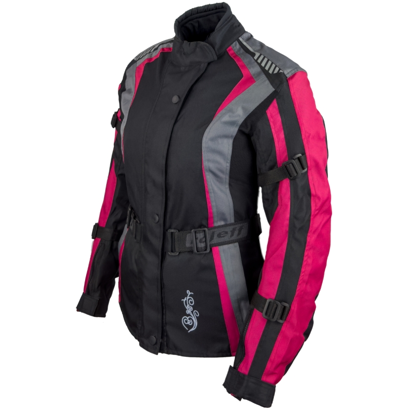 Moteriška moto striukė Roleff Estretta black-pink-grey