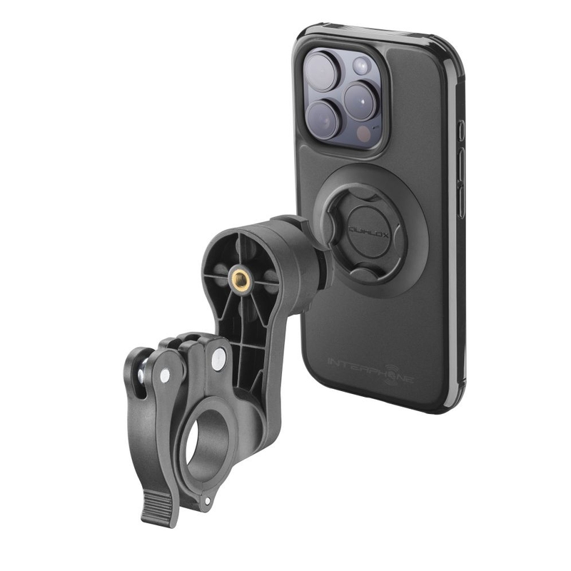 Apsauginis dangtelis "Interphone QUIKLOX Tetraforce" - "Apple iPhone 15 Pro Max", juodas