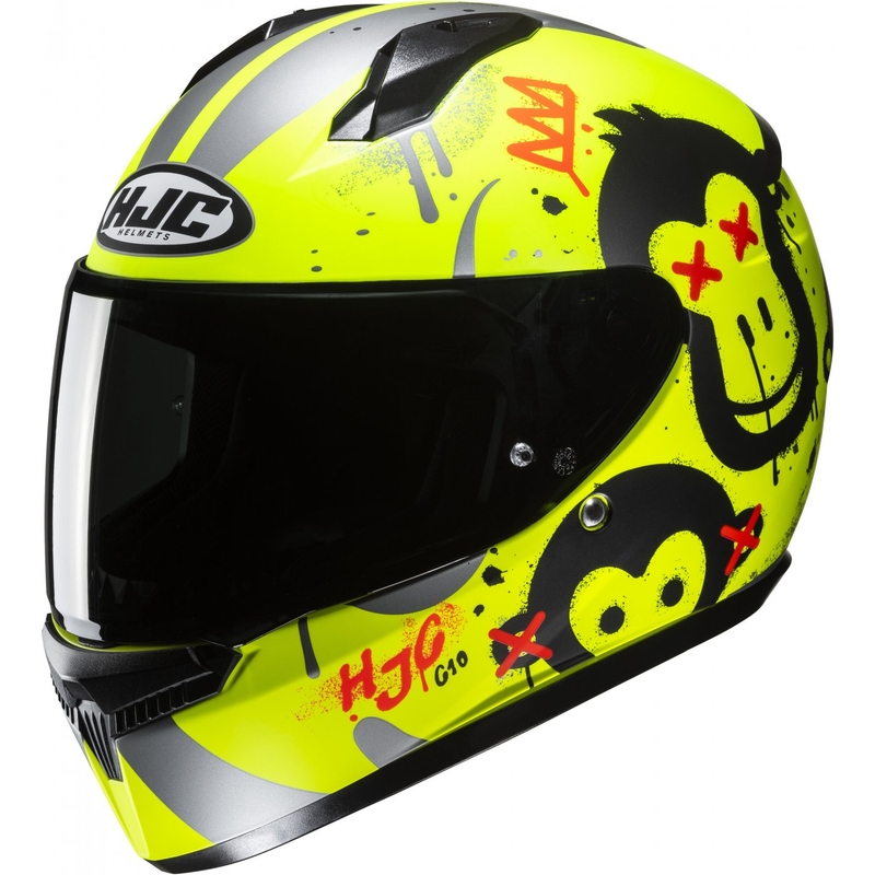 Vaikiškas integralus šalmas HJC C10 Geti MC3HSF fluo geltonos spalvos