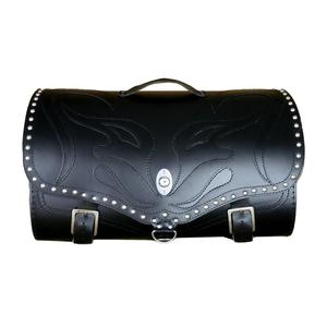 RSA K22 Black Demon juodas odinis motociklo krepšys su kniedėmis 42 l