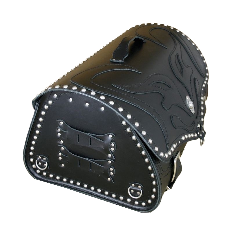 RSA K22 Black Demon juodas odinis motociklo krepšys su kniedėmis 42 l