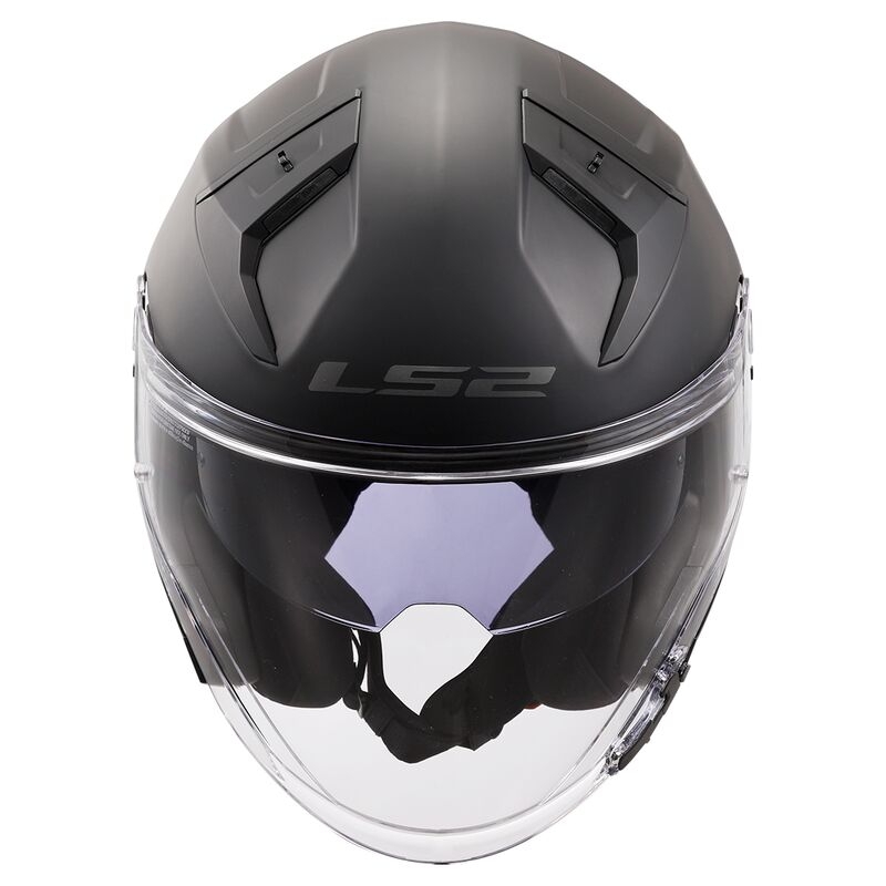 Atviras motociklininko šalmas LS2 OF603 Infinity II Solid Black Matte