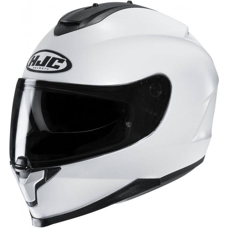 HJC C70N Solid Pearl White Integral Motociklininko šalmas