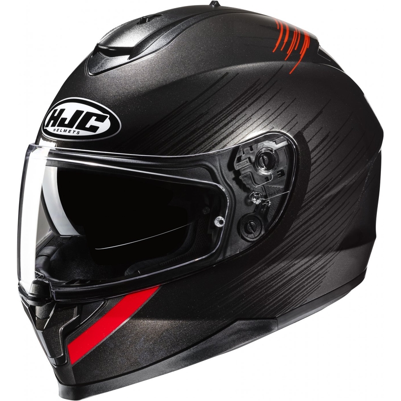 Integruotas motociklininko šalmas HJC C70N Sway MC1 raudonai juodas