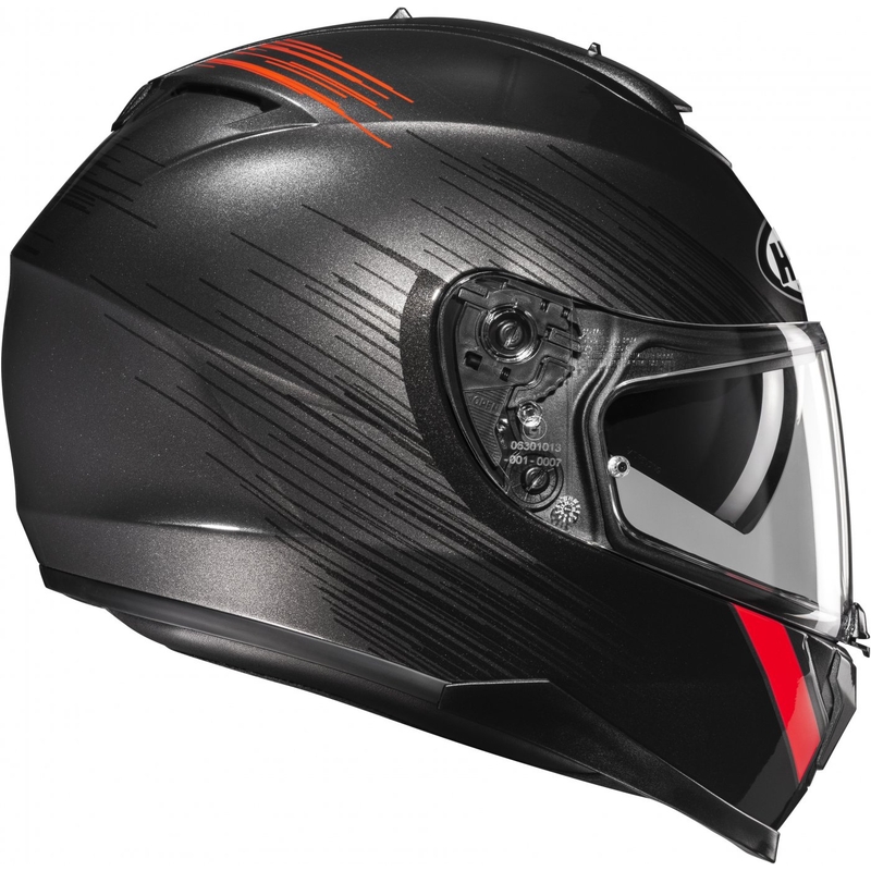Integruotas motociklininko šalmas HJC C70N Sway MC1 raudonai juodas