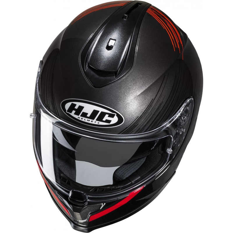 Integruotas motociklininko šalmas HJC C70N Sway MC1 raudonai juodas
