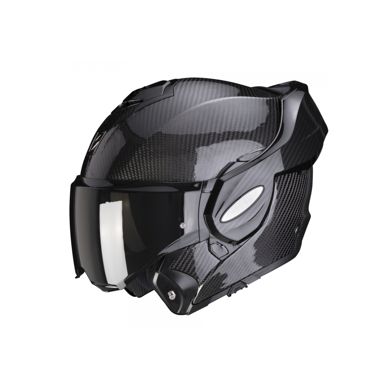 Atverčiamas šalmas Scorpion EXO-TECH EVO Carbon juodas blizgus - II klasė