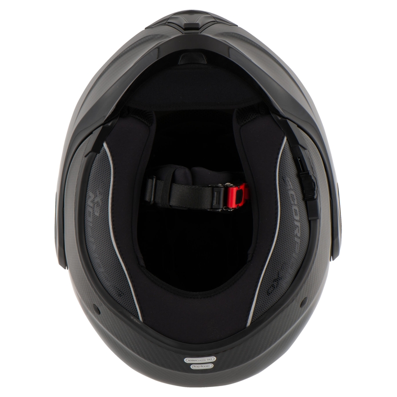 Atverčiamas šalmas Scorpion EXO-TECH EVO Carbon juodas blizgus - II klasė