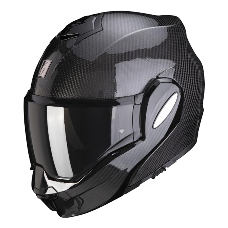Atverčiamas šalmas Scorpion EXO-TECH EVO Carbon juodas blizgus - II klasė