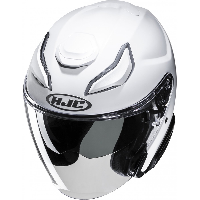 Atviras motociklininko šalmas HJC F31 Solid pearl white
