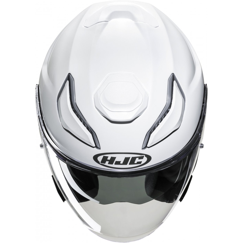 Atviras motociklininko šalmas HJC F31 Solid pearl white