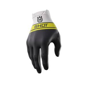 Motokroso pirštinės Shot Aerolite Husqvarna LE balta-juoda išpardavimas