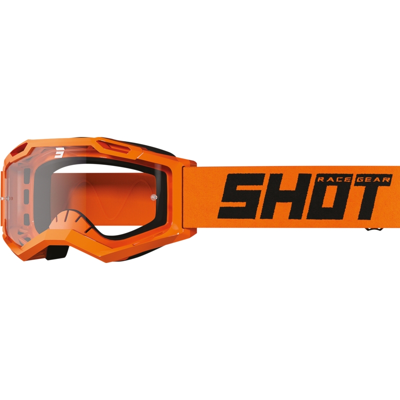 Vaikiški motokroso akiniai Shot Rocket Kid 2.0 orange (skaidrus pleištas)
