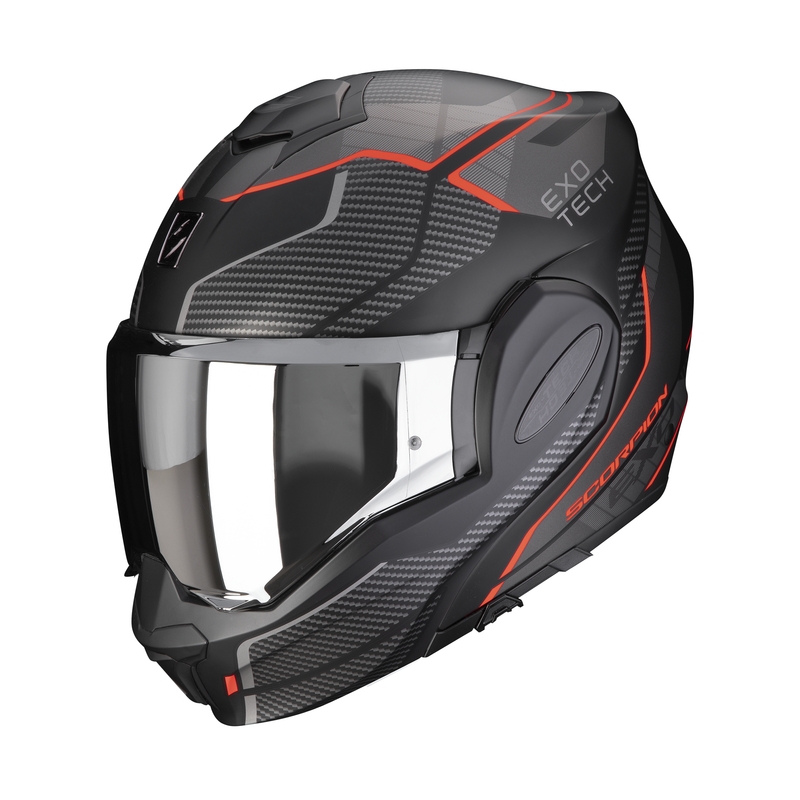 Překlápěcí přilba Scorpion EXO-TECH EVO ANIMO černo-červená výprodej