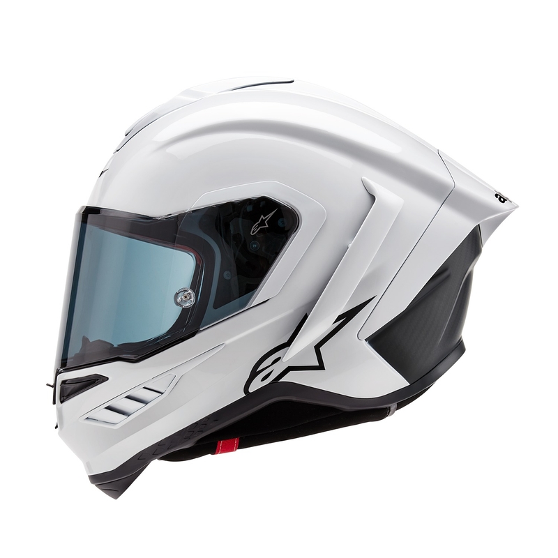 Alpinestars Supertech R-10 Solid carbon white matt integralinis motociklininko šalmas