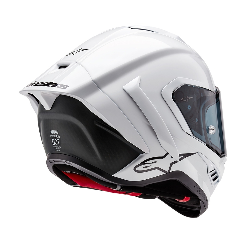 Alpinestars Supertech R-10 Solid carbon white matt integralinis motociklininko šalmas