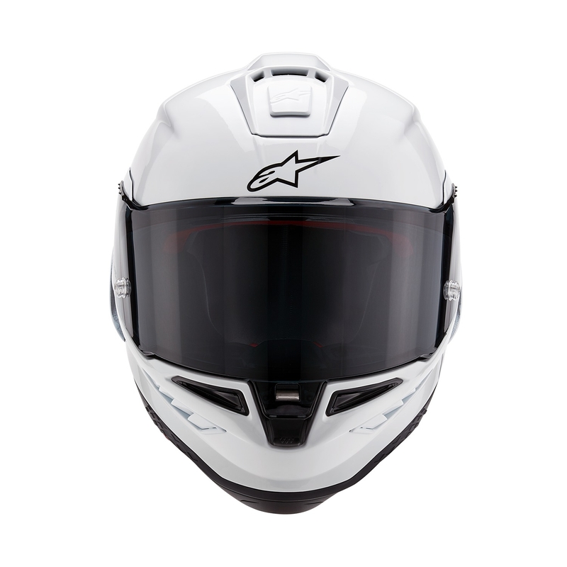 Alpinestars Supertech R-10 Solid carbon white matt integralinis motociklininko šalmas