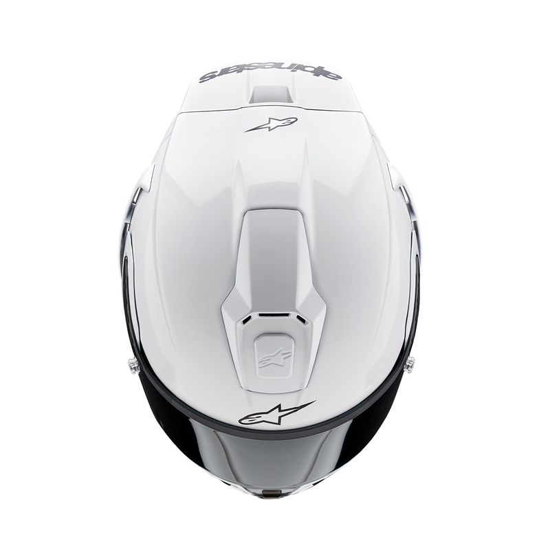 Alpinestars Supertech R-10 Solid carbon white matt integralinis motociklininko šalmas