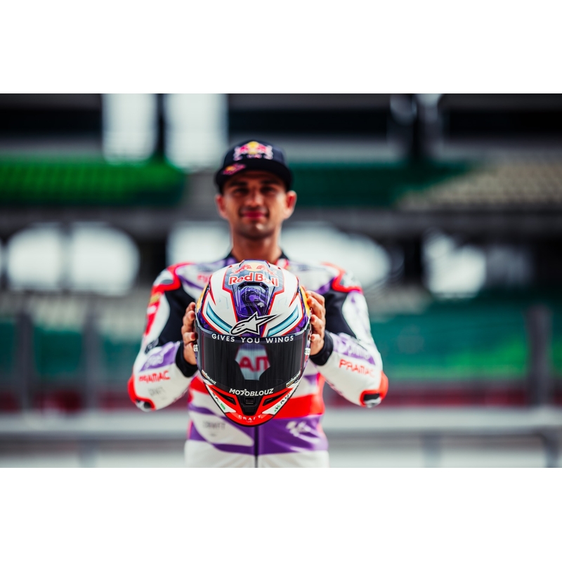 "Alpinestars Supertech R-10 Team" anglies raudonos ir baltos spalvos integralus motociklininko šalmas