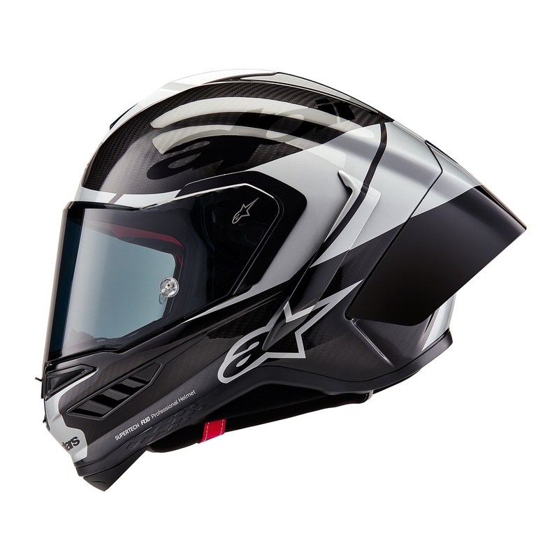 "Alpinestars Supertech R-10 Element carbon silver-black" integralus motociklininko šalmas