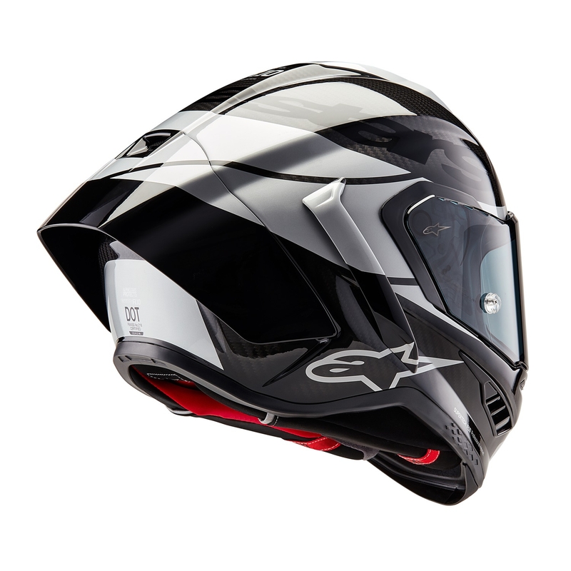 "Alpinestars Supertech R-10 Element carbon silver-black" integralus motociklininko šalmas