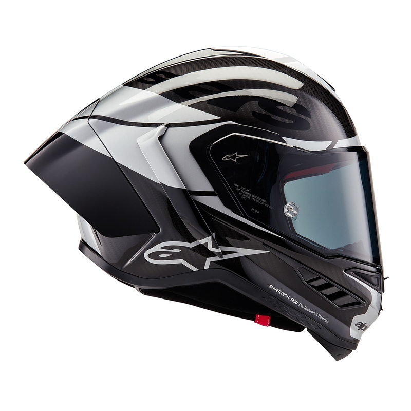 "Alpinestars Supertech R-10 Element carbon silver-black" integralus motociklininko šalmas