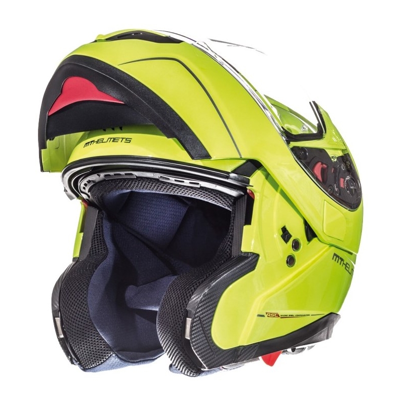 Vyklápěcí přilba na motorku MT Atom fluo žlutá výprodej