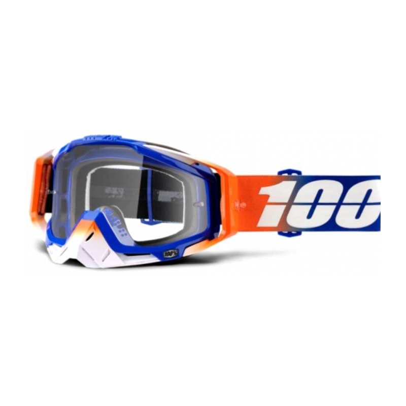 Brýle 100% Racecraft Roxburry modro-bílo-oranžové (čiré plexi)
