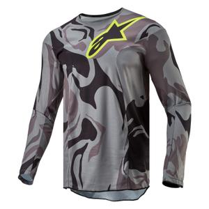 Alpinestars Racer Tactical motokroso marškinėliai pilki, kamufliažiniai, fluoro, geltoni, juodi