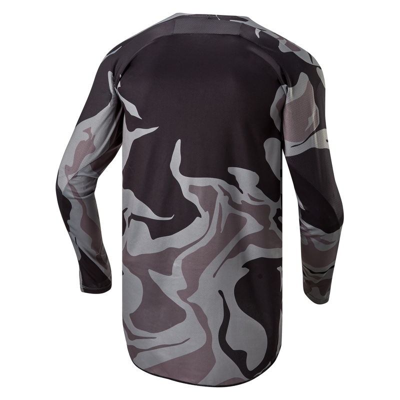 Alpinestars Racer Tactical motokroso marškinėliai pilki, kamufliažiniai, fluoro, geltoni, juodi