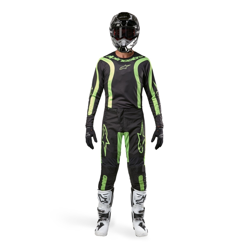 Alpinestars Fluid Lurv motokroso marškinėliai juoda-fluo geltona
