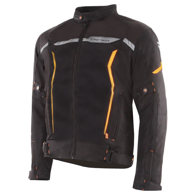 Street Racer Flex Air motociklininko striukė juoda-oranžinė