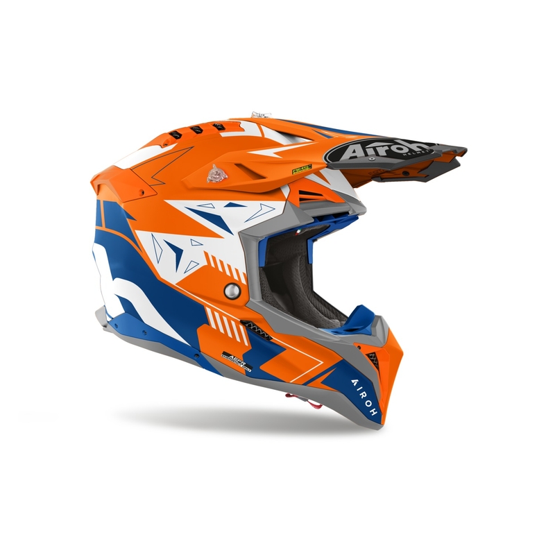 Motokroso šalmas Airoh Aviator 3 Spin fluo orange matinis