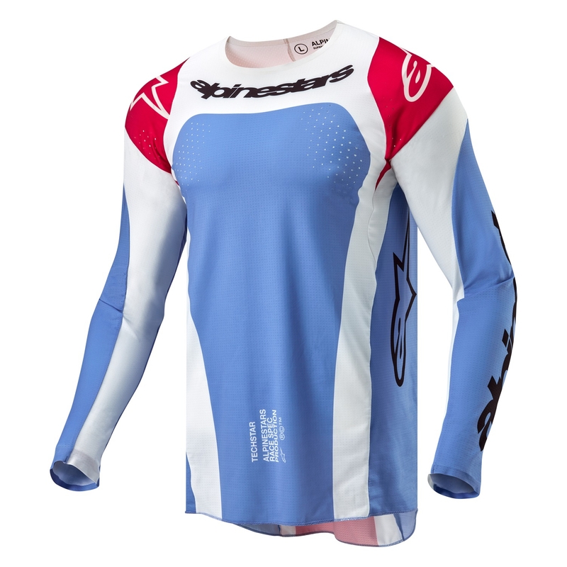 Alpinestars Techstar Ocuri Mėlyni-balti-raudoni motokroso marškinėliai