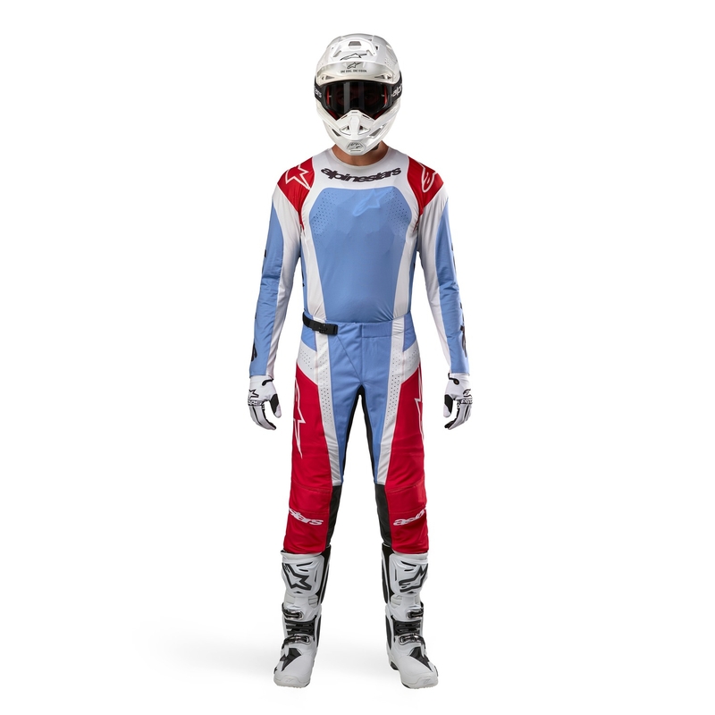 Alpinestars Techstar Ocuri Mėlyni-balti-raudoni motokroso marškinėliai