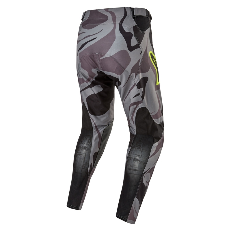 Alpinestars Racer Taktinės motokroso kelnės pilka kamufliažinė-fluo geltona-juoda