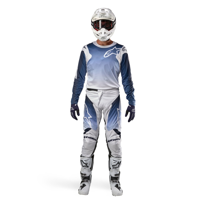 Motokrosové kalhoty Alpinestars Racer Hoen bílo-modré