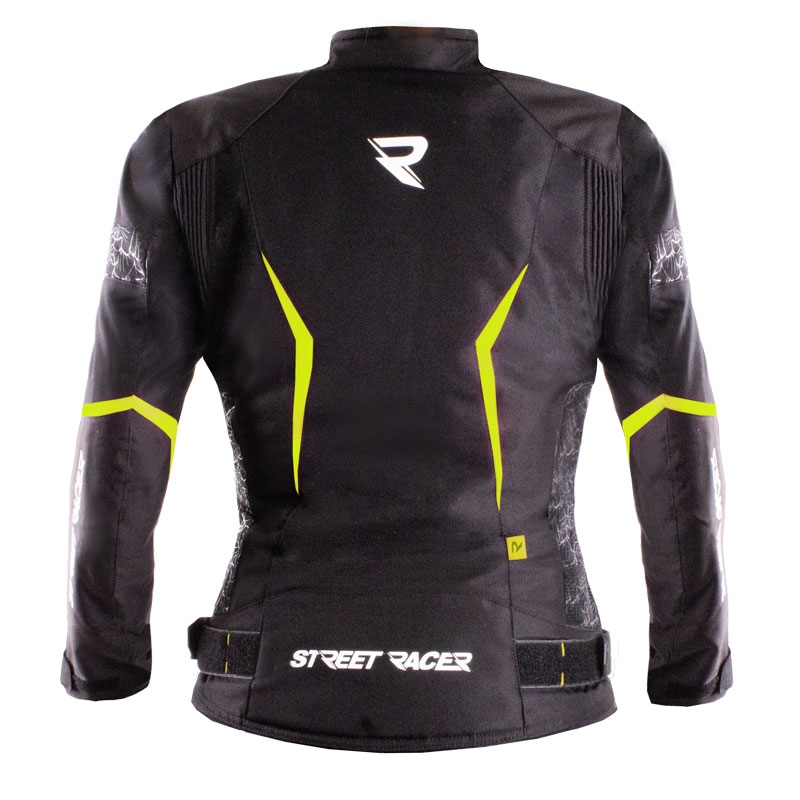 Moteriška motociklininko striukė Street Racer Rose Black-Fluo Yellow
