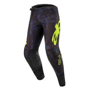 Alpinestars Techstar Rantera motokroso kelnės Black-Blue-Fluo Yellow