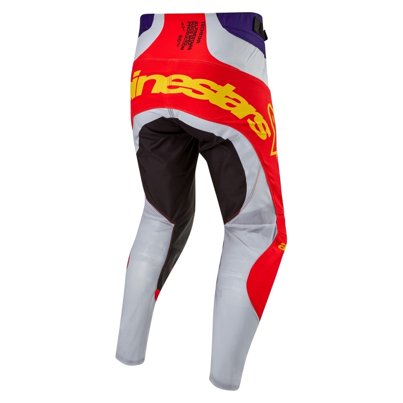 Motokrosové kalhoty Alpinestars Techstar Ocuri oranžovo-šedo-fialovo-žluté výprodej