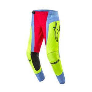 Alpinestars Techstar Ocuri motokroso kelnės Light Blue-Fluo Yellow-Red