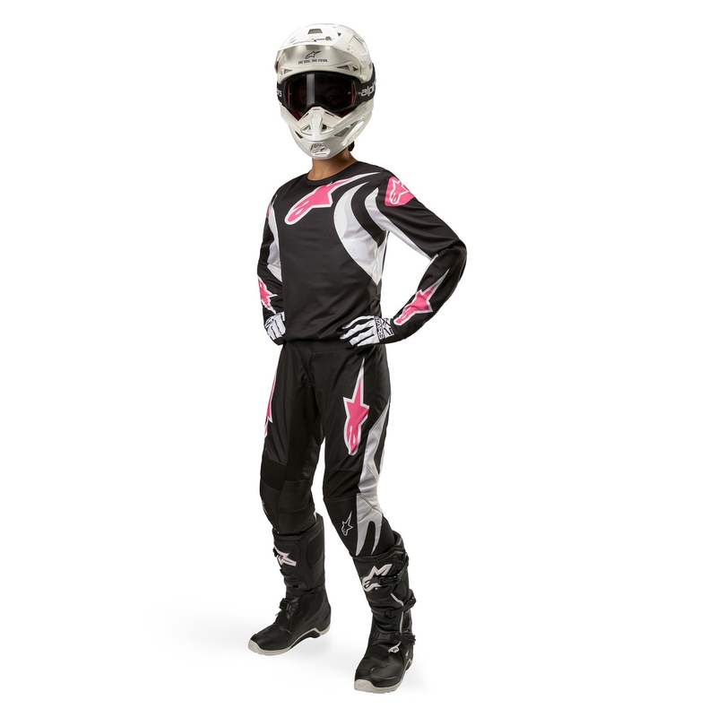 Alpinestars Stella Fluid Motokroso kelnės moterims Juodai baltos