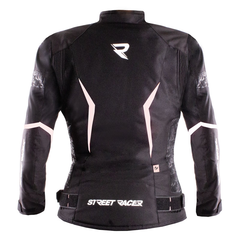 Moteriška motociklininko striukė Street Racer Rose Black and White