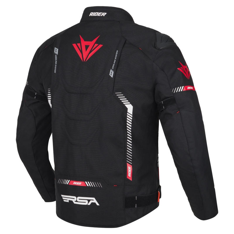 Motociklininko striukė RSA Rider juoda-balta-raudona