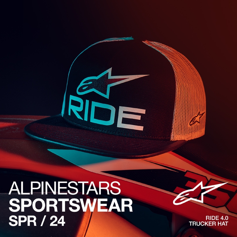 Alpinestars Ride 4.0 ER kepurė juoda, balta ir raudona