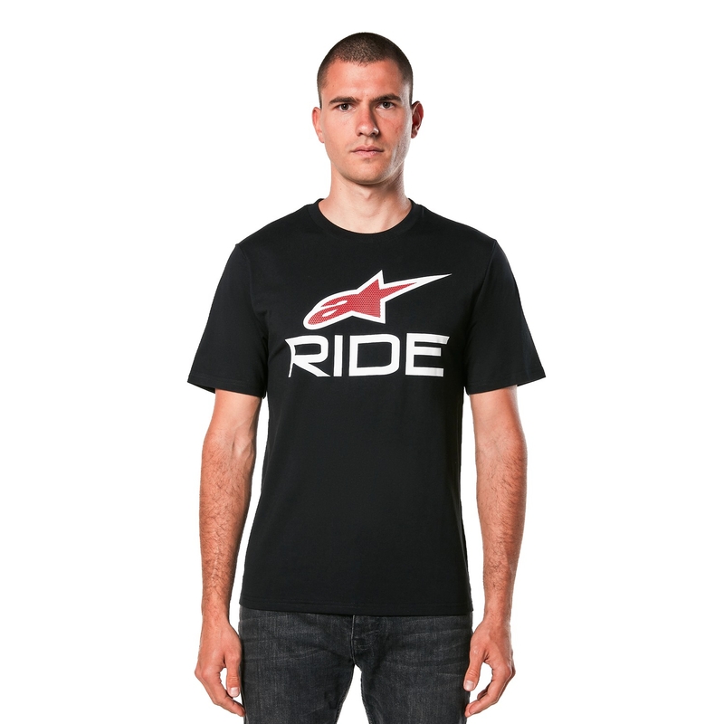 Marškinėliai Alpinestars Ride 4.0 CSF juoda-balta-raudona