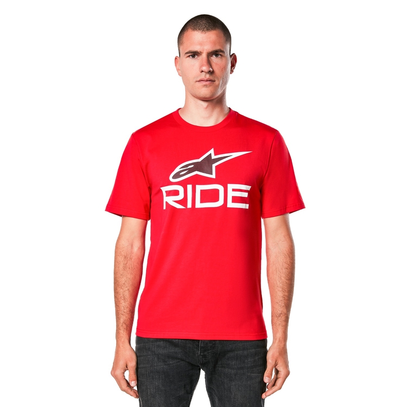 Marškinėliai Alpinestars Ride 4.0 CSF raudona-balta-juoda